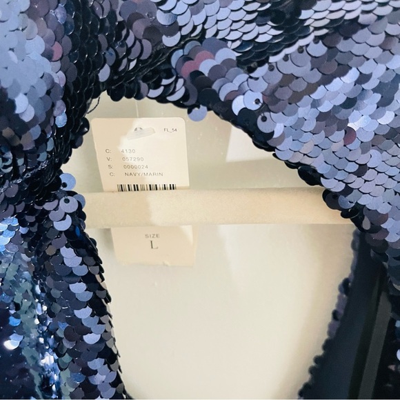 NWT Sabina Musayev Arena Sequin Cutout Mini Dress Blue Size S Party Cocktail - Picture 4 of 14